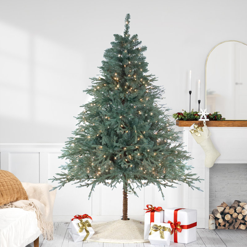 Sapin de Noël artificiel éclairé, H 7,5 po