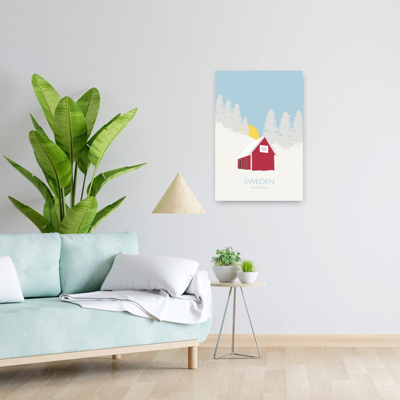 Sweden Abstract Contemporary Christmas Tree Nature Winter Wall Art Print, 60.96cm H x 40.64cm W