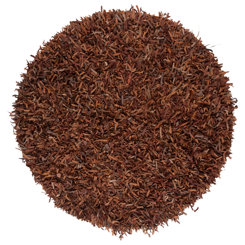 Assar Shag Saddle Area Rug, Round 6'