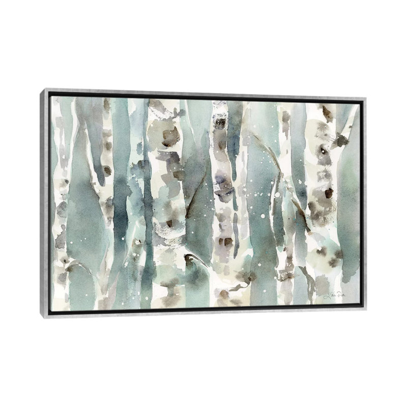 Winter Birches - Reproduction d'art murale - Toile encadrée, H 40 po x l 60 po, Reproduction encadrée sans passe-partout