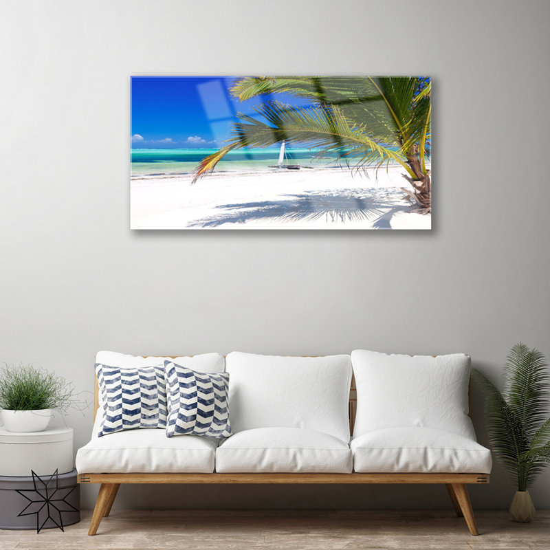 Landscape Beach Palm - No Frame Print on Glass