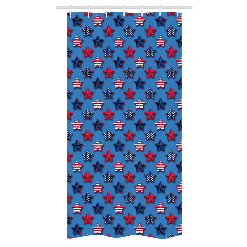 Geometric Shower Curtain with Hooks Included, 72" H x 36" W
