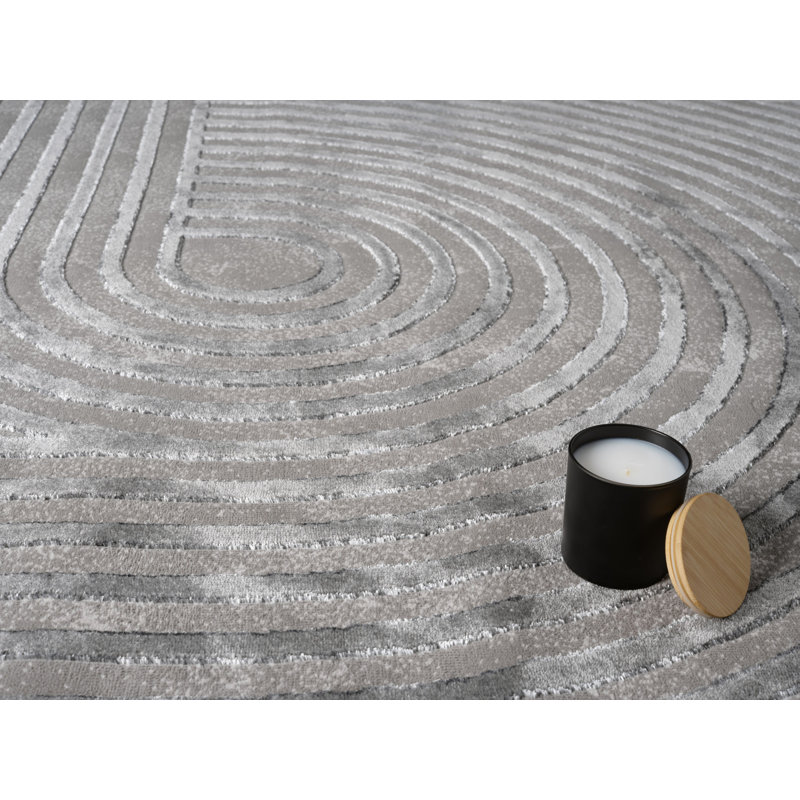 Tapis contemporain gris MDA Rugs, Rectangle 5 pi x 7 pi