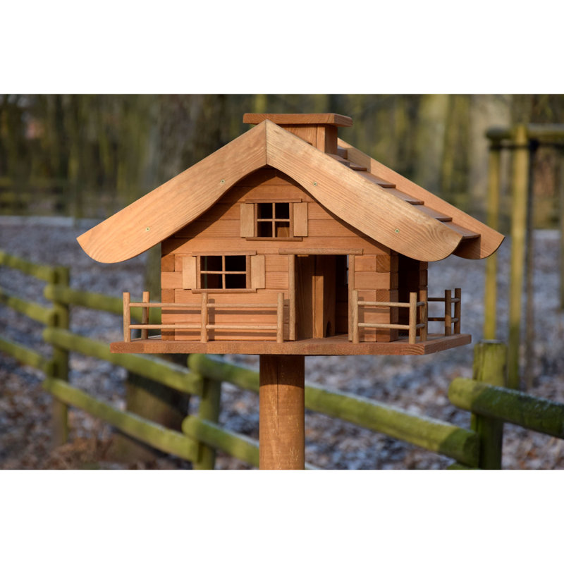 Alphonzia Wood Pole Decorative Bird Feeder