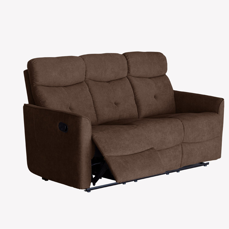 Meris 3 Seater Reclining Sofa, Brown