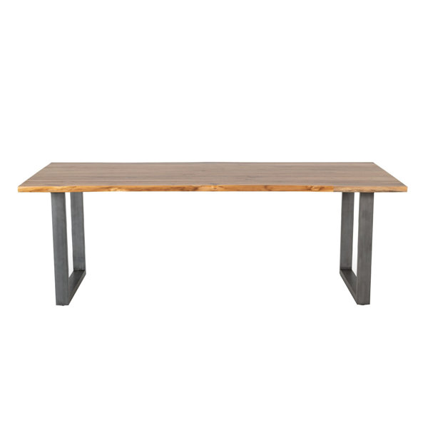 Foundry Select Solid Wood Top Metal Base Dining Table | Wayfair