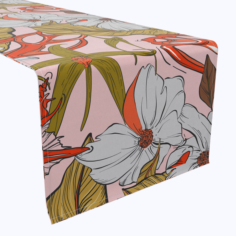Fabric Textile Products, Inc. Table Runner, 100% Cotton, Floral 228, 16" x 72"