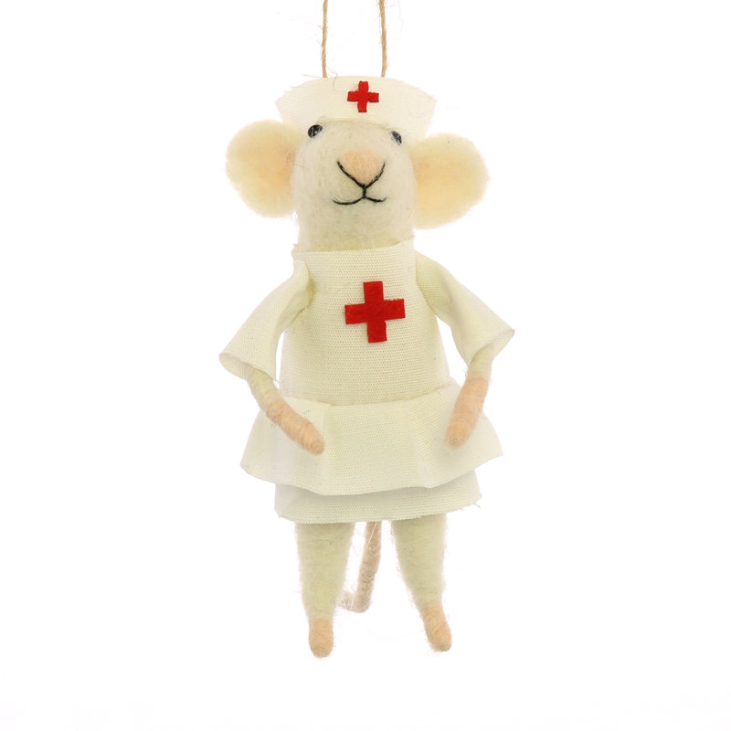 Ornement figurine suspendu pour souris d’infirmière