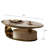 Labana 51" Modern Oval Coffee Table, Glossy Pandora Sintered Stone Top, Gold Living room Coffee Table with Drawer
