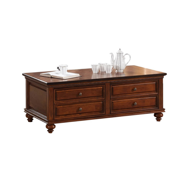 Table basse en bois massif European Modern Vintage