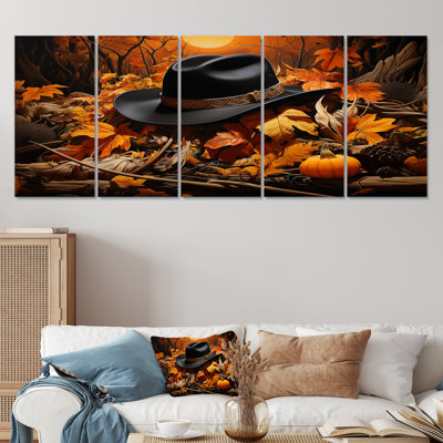 Autumn Cowboy Hat II - Cowboys, art mural 5 pièces