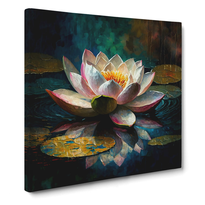 Lotus Flower Neo-Impressionism No.1 - Wrapped Canvas, 50cm H x 50cm W x 3cm D