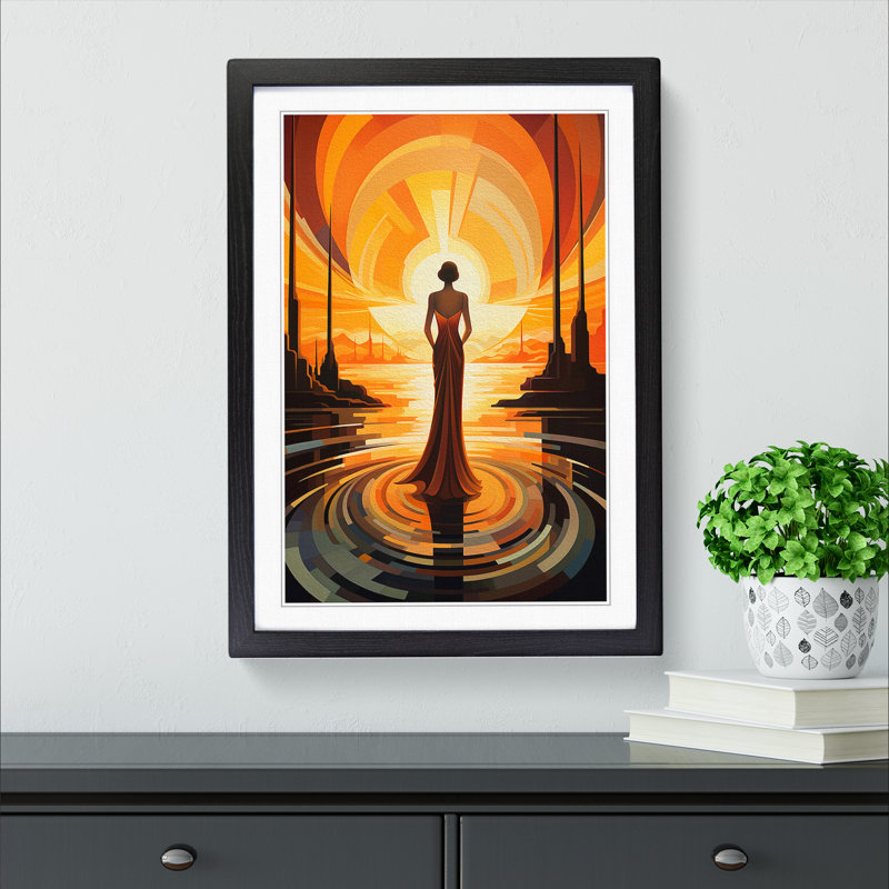 Single Picture Frame Print on Wood, Black Framed, 46cm H x 34cm W