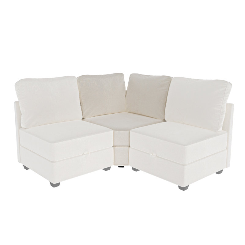 Module d'angle de canapé modulaire modulaire, Chenille beige