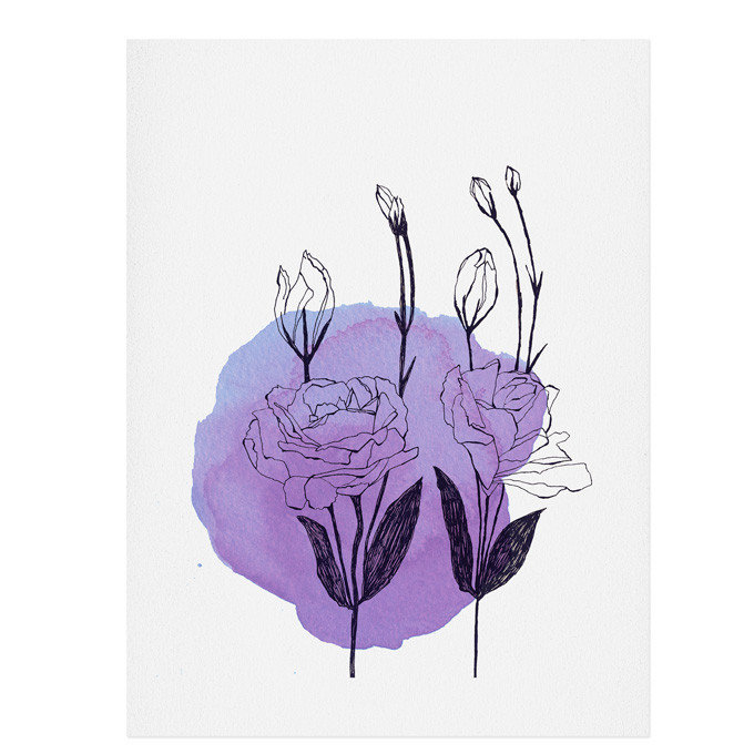 « purple lisianthus », reproduction d’art, H 14 po x l 11 po x P 0,13 po