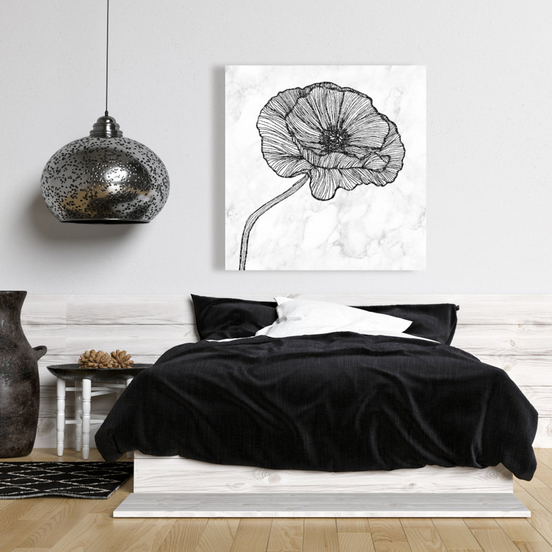 Fleur de coquelicot lumineux - Art sur toile pour la décoration intérieure | Motif floral