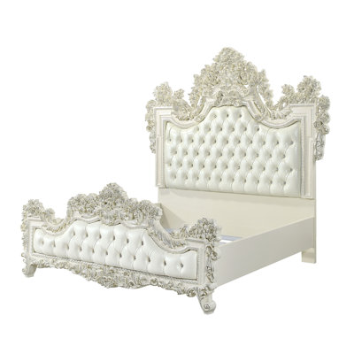 Craighead Pearl White Vegan Leather Standard Bed