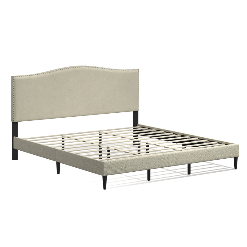 Salvaggio Upholstered Platform Bed, California King, Beige