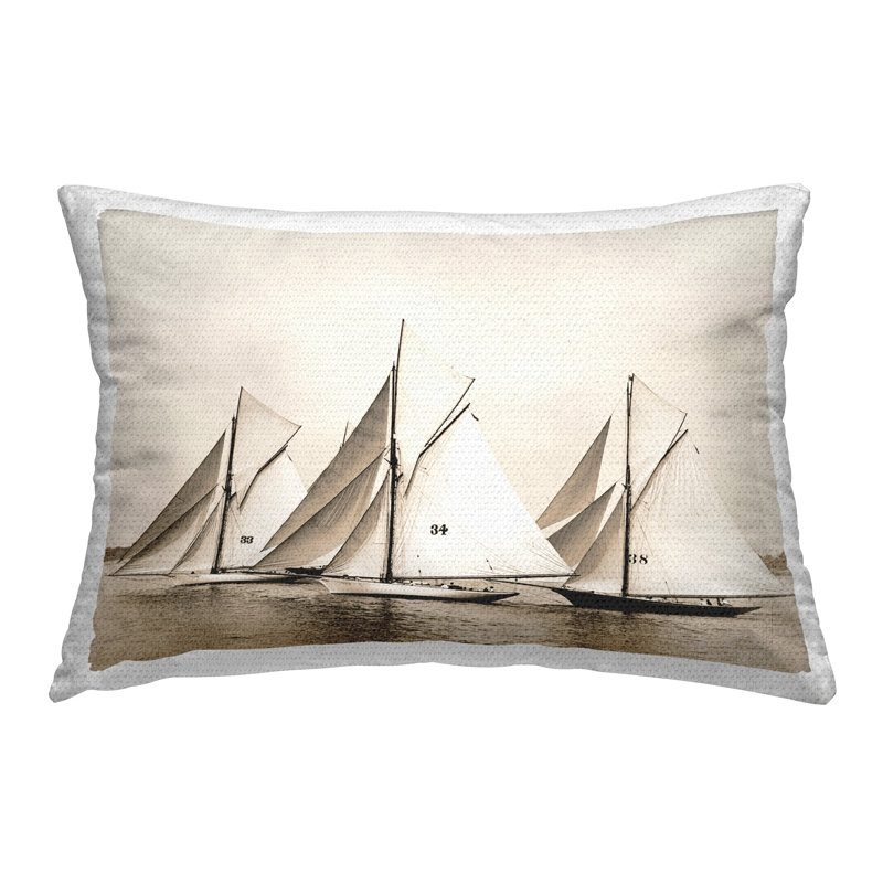 Coussin d'extérieur imprimé naval voilier flotte par GraffiTee Studios