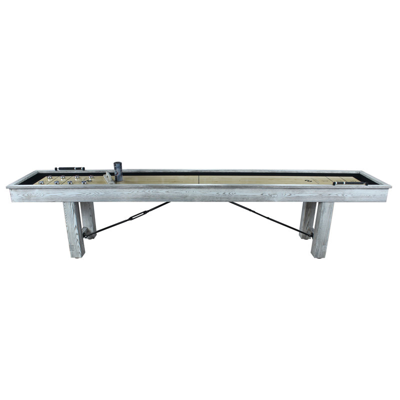 Montauk Whitewashed Solid Hardwood 9' Shuffleboard Table