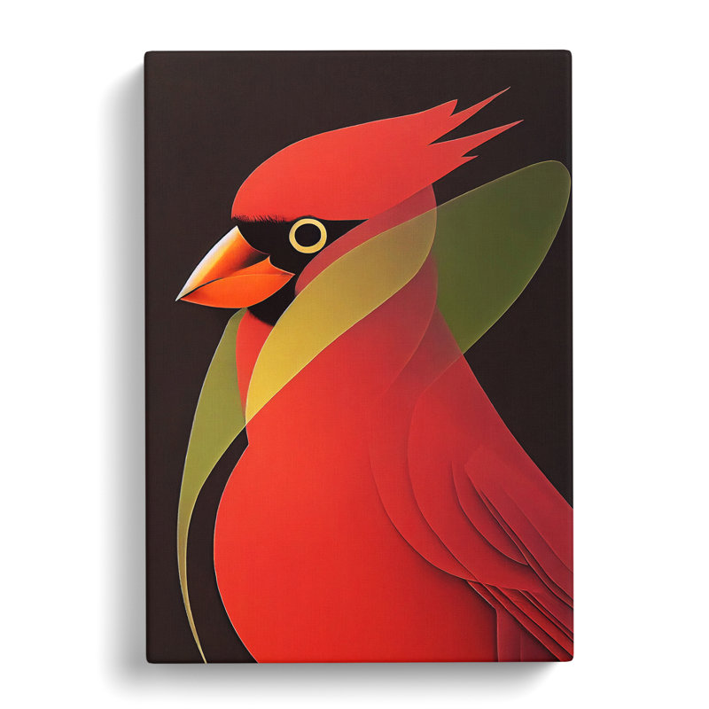 Cardinal Bird Smoke - Wrapped Canvas, 50cm H x 35cm W x 3cm D