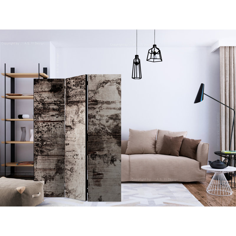 Gyimah 135cm W x 172cm H 3 - Panel Solid Wood Folding Room Divider