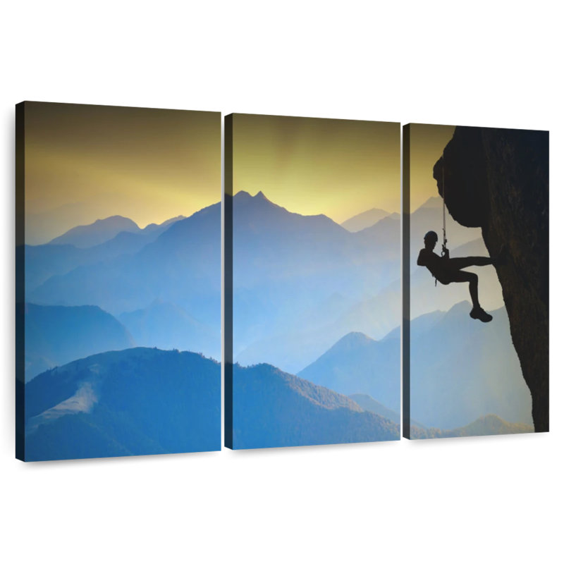 Sireci Cliff Climber At Sunset, 28" H x 45" W