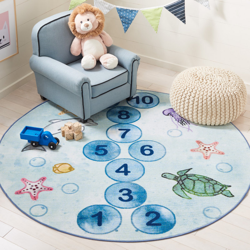 Tapis lavable à la machine Kids Playhouse 200 Performance, Rond 5 pi