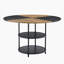 Ensemble de table et de chaises.Une table de salle à manger circulaire de couleur moderne épissée de 47,3 pouces de diamètre - rangement double couche.-563746925-563746926