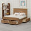 Base de lit avec rangement moderne en bois avec 6 tiroirs, lit plateforme avec support en lattes de bois-444270616