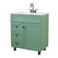  Meuble-lavabo simple 30 po vert olive avec plateau en céramique