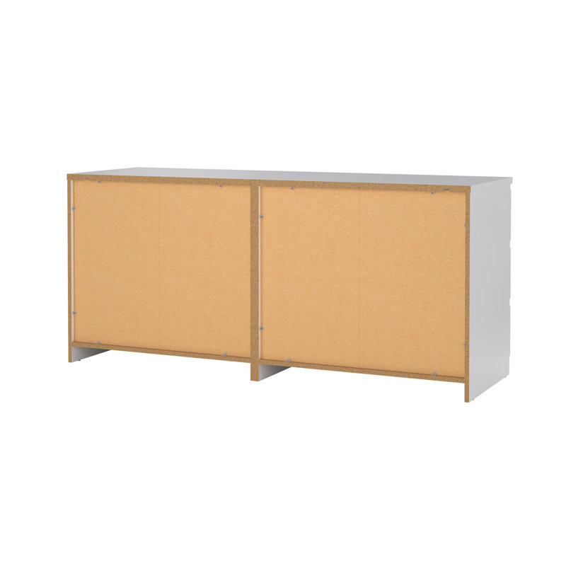 Jada 6 Drawer 60.5" W Double Dresser, White High Gloss