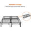 Structure de lit avec rangement, plateforme en métal pliable, acier robuste, aucun sommier requis, hauteur de 14 po, installation sans outil, pleine grandeur, noir