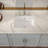 18" x 12" Undermount Bathroom Sink Rectangle White Ceramic Bathroom Sink White Sink with Overflow
