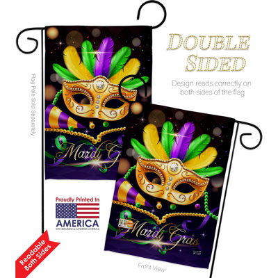 Double Sided 18.5'' H x 13'' W Polyester Mardi Gras Flag Set