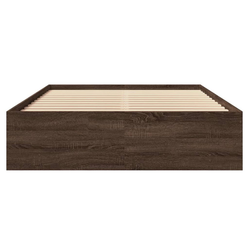 Bed, European Double (140 x 200 cm), Brown Oak