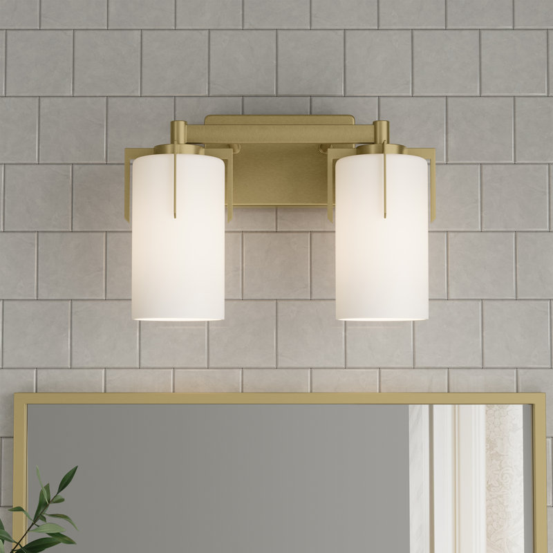 Meuble-lavabo 2 lumières Alylah, Laiton, Deux lumières, H 9,5 po x l 13,25 po x P 7 po