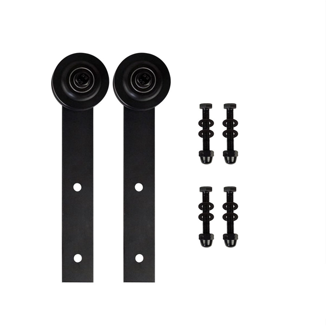 Sliding Black Steel Barn Door Hardware Kit Standard Single Lubann