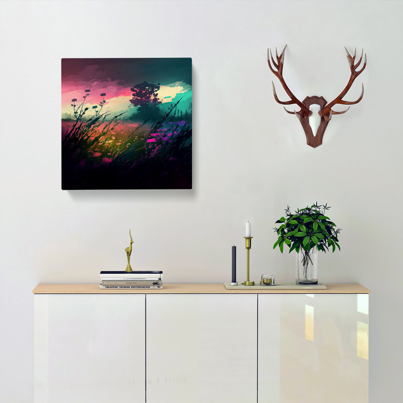Meadow Graphic Art No.1 - Wrapped Canvas, 35cm H x 35cm W x 3cm D