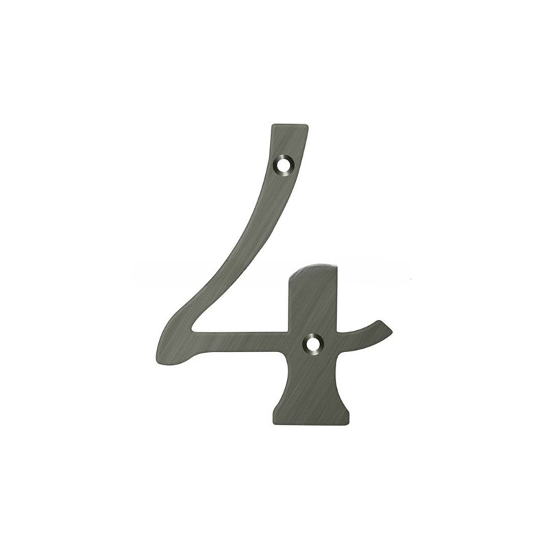House Number, 4, Oil-Rubber Bronze