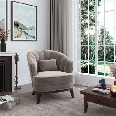 Fauteuil d'appoint rembourré Ava, gris