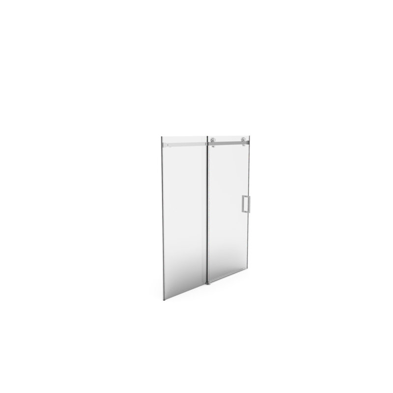 Sliding Shower Door 56" - 60" Wide, 70" High, With 8Mm Tempered Glass, Brushed Nickel Finish, Waterproof And Buffer For Smooth 56 60 Inches Wide 70 Height, Double Side Easy Clean Use