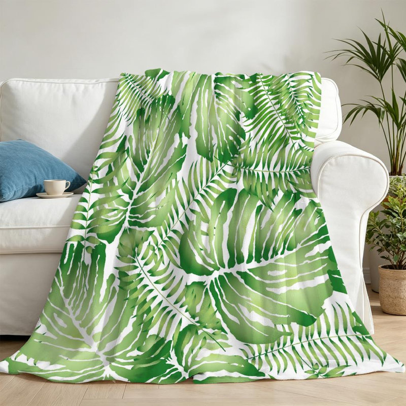 Jeté en molleton transparent ultra doux, imprimé floral abstrait à une face, Throw 50" x 60"