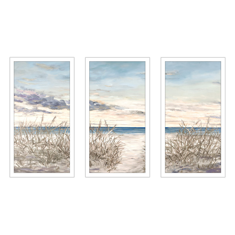 "Peaceful Beaches", impression sur acrylique 3 pièces, H 25,5 po x l 40,5 po x P 1 po