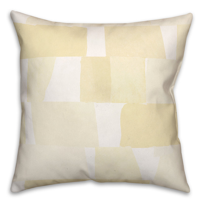 Geometric Outdoor Reversible Throw Pillow, Yellow