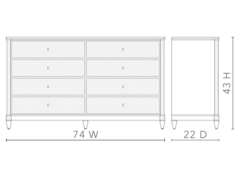 Felicity 8 - Drawer Solid Wood Dresser