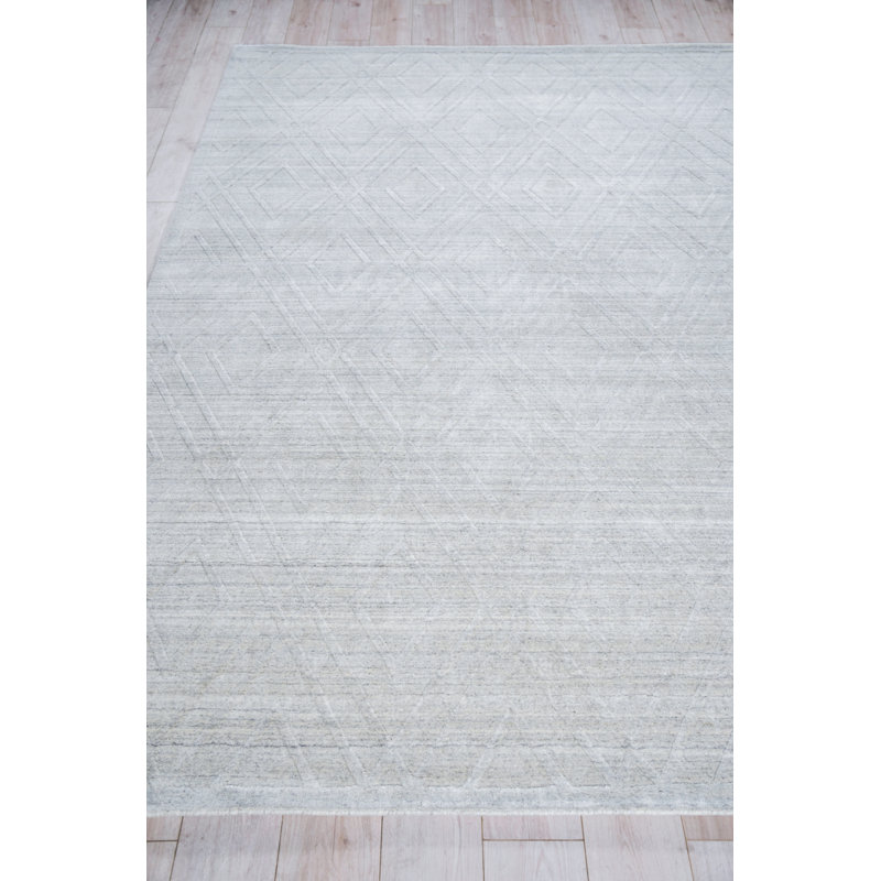 Castelli Geometric Area Rug in Light Silver, Rectangle 8' x 10'