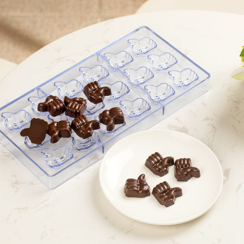 Moule à bonbons 10,8 po x 5,3 po, 18 pouces, 18 oz, résistant au congélateur, plateau de dessert transparent en polycarbonate