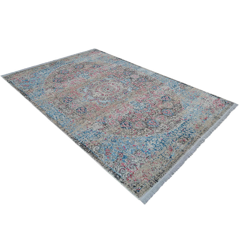 Beier Washable Area Rug, Large Rugs for Living Room Vintage Carpet Area Rugs for Bedroom Dining Room Non-Slip low pile Stain Resistant -MACHINE MADE POLYESTER AREA RUGS  - Beige & Blue Color | Oriental Design