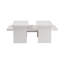 Modern Coffee Table Set (2 Pieces), White Wood Finish, Large Table: 43.3 x 11.8 x 17.7 inches, Small Table: 9.8 x 15.4 x 23.2 inches | 100% Melamine Coated Particle Board, Stylish & Functional Design for Living Room-105523778
